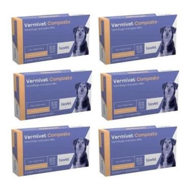 Imagem de Vermivet Composto  Caes e Gatos 600 Mg - 04 Unidades (06 Caixas)