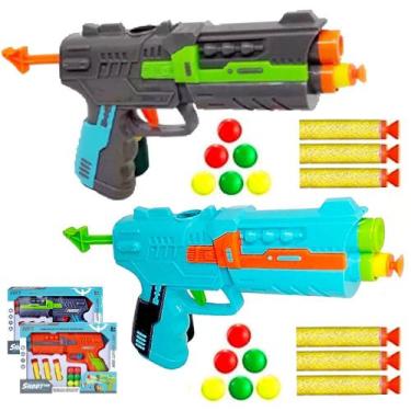 Imagem de Kit 2 Pistolas Lança Dardos Bolinhas Arminha Nerf Infantil - Goal Kids