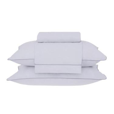 Imagem de Jogo Cama Casal Basic Percalle 4pcs Cinza 020 - Buddemeyer