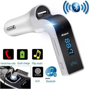 Imagem de Adaptador Bluetooth Carro Mp3 Transmissor Fm Carregador Rgb - Rhos