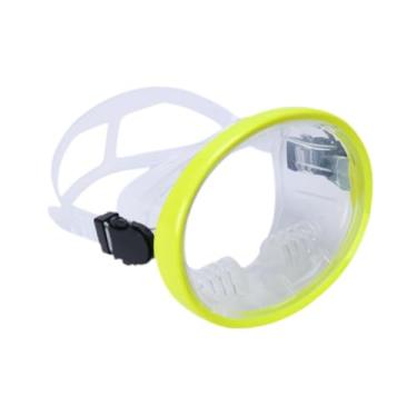 Imagem de menolana Máscara de mergulho de lente única Anti nevoeiro profissional grande moldura óculos de natação óculos de natação para espasmos subaquáticos, Amarelo