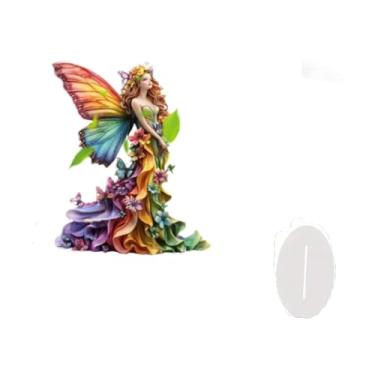 Imagem de rockible Decoração de fada de borboleta acrílica Sinal 2D, exclusivo e atraente Display de desktop de decoração de festa para canto de lareira de férias