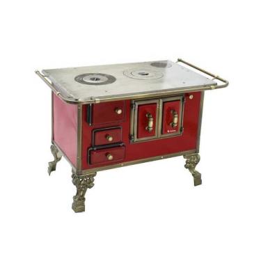 Imagem de Fogão a Lenha 03 Barroco Vermelho Intenso Direito Sem Tampa 3BDVR  Met. Venâncio