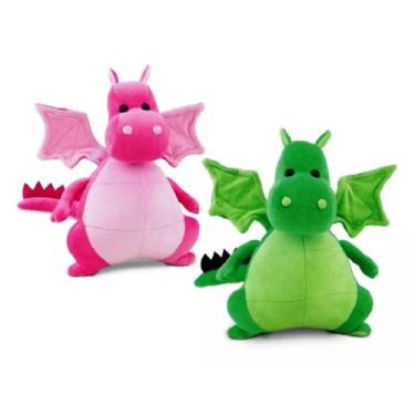 Imagem de Casal Pelúcia Dragão Verde e Rosa - 32 cm - toys
