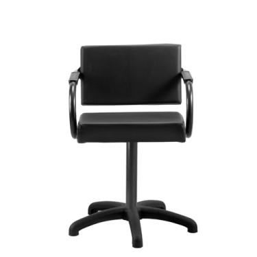 Imagem de Cadeira de Cabeleireiro Salão de Beleza e Barbearia Dompel Titan Fixa Stand Estofado Preto