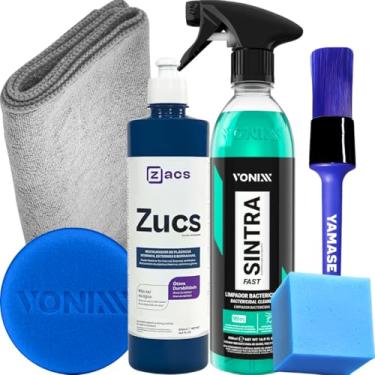 Imagem de KIT Zucs Restaurador Revitalizador Plástico Automotivo Interno Externo Zacs + APC multiação Sintra Fast Vonixx