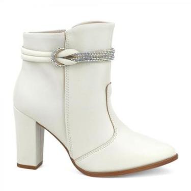 Imagem de Bota Beira Rio Curta Salto Alto Brilhantes Feminina-Feminino