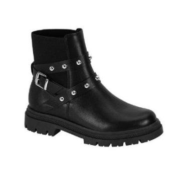 Imagem de Bota Moleca Coturno Feminino Elástico Fivela 5342 102-Feminino