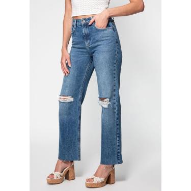 Imagem de Calça Jeans Straight Rasgos 1981 Guess Azul-Feminino