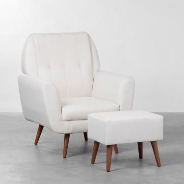 Imagem de Poltrona de Amamentação Lola com Puff Lola Trend - Cru