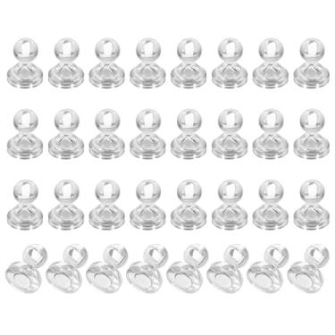 Imagem de PATIKIL 32 peças de pinos de ímãs, 0,8 x 0,6 ímãs fortes de geladeira quadro branco magnético tachinhas decorativas para geladeira Locker calendário escritório, branco