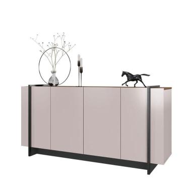 Imagem de Aparador Para Sala Buffet Copacabana Off White Nogueira Real Preto Acetinado Colibri