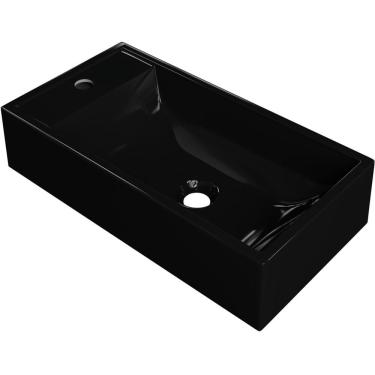 Imagem de Cuba de Apoio Retangular Para Banheiro Lavabo Roma C01 RL545W Preto - Lyam