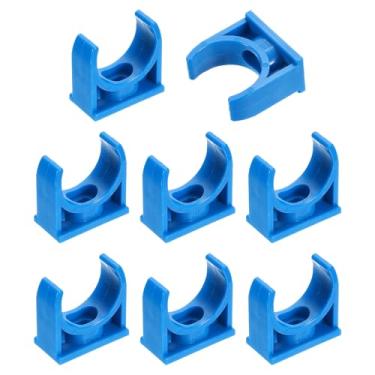 Imagem de uxcell 8 peças de grampos de tubo de água de PVC, fivelas de mangueira de tubulação em forma de U, suporte de tubo de irrigação para 25 mm OD para bandejas de TV, tubulação, tubo de suporte de