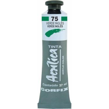 Imagem de Tinta Acrílica 37ml 075 Verde Ingles Corfix, 075 - VERDE INGLêS