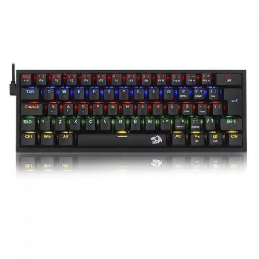 Imagem de Teclado Mecânico Redragon Fizz Rainbow Brown Black K617-R-B