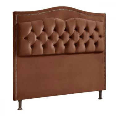 Imagem de Cabeceira Para Cama Casal Box 140cm Holanda Veludo Terracota - Star Co