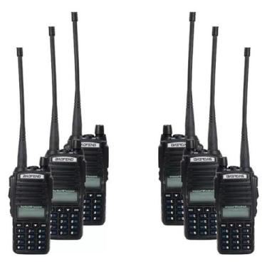 Imagem de Kit 6 Rádio Comunicador Uhf/vhf Walkie Talkie Baofeng Uv82 Alcance 12k