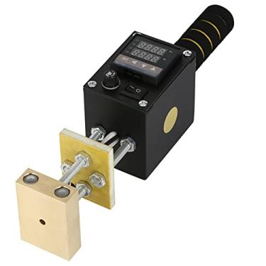 Imagem de Máquina de estampagem de couro, máquina de bronze manual de 0 ~ 400 ° C, máquina de estampagem de pressão a quente com placas aquecidas mini duplas, carimbo de bronze de placa de alumínio