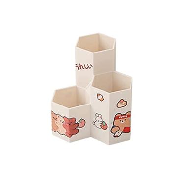Imagem de Porta-lápis de mesa, organizador de mesa, suporte de lápis, suporte de caneta para mesa, suporte para canetas, pincéis de maquiagem, organizador de lápis, pote (cor: branco)