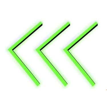 Imagem de Perfil Seta De Led 50x50cm Sobrepor 35mm + Fita Verde + Fonte 10a