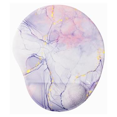 Imagem de Mr. Pen - Mouse pad com suporte de pulso, almofada ergonômica, suporte para jogos em gel, cor mármore rosa