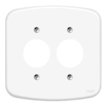 Imagem de Placa 4x4 2 Tomadas Redondas 55TF 968 - Fame Blanc