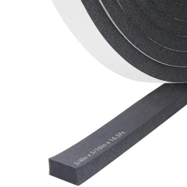 Imagem de Storystore Fita de isolamento de espuma autoadesiva, 9,5 cm x 1,5 cm x 5,5 m para portas e janelas, vedação de porta à prova de som, faixa de clima, tira de vedação de ar condicionado