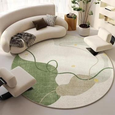 Imagem de Tapete redondo minimalista francês, tapete grande para sala de estar, tapete leve e luxuoso para cadeira de quarto (200x200 cm/pêlo em forma de laço-J)