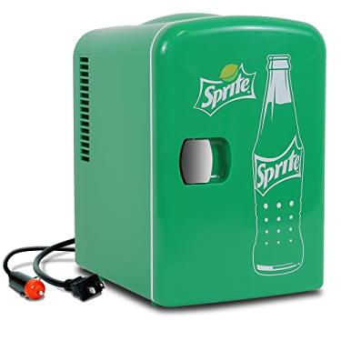 Imagem de Coca-Cola Sprite refrigerador / aquecedor portátil de 4 litros, frigorífico de viagem pessoal compacto para aperitivos, almoço, bebidas, cosméticos, inclui cabos de 12 V e CA, bonito acessório de