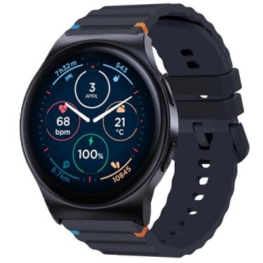 Imagem de Compatível com pulseiras Moto Watch 120, 18 mm, 20 mm, 22 mm, pulseira de substituição ajustável de linha de tecido de silicone compatível com smartwatch Moto 40, 70, 100, 120, 360 3ª geração 2020