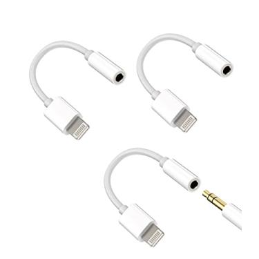 Imagem de Adaptador auxiliar para iPhone para conector de fone de ouvido (pacote com 3) Lightning para cabo divisor de 3,5 mm MFI para 11 12 13 14 Pro Max Ipad X XR 7 8 Plus Mini Fone de ouvido conversor de