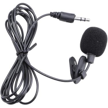 Imagem de Black Videos Microfone Lavalier para transmissão ao vivo, padrão omnidirecional de microfone (comprimento de 98 cm)