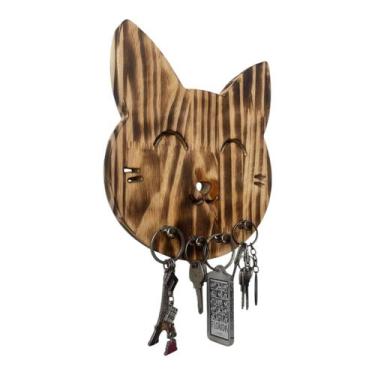 Imagem de Porta Chaves Gato Pet  Minimalista E Moderno De Madeira - Oliva Store