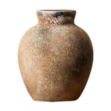 Imagem de Fenteer Vaso de cerâmica rústica, suporte de flor, vaso de flores da fazenda para plantas internas, Rusty 12.7x12.7x15cm