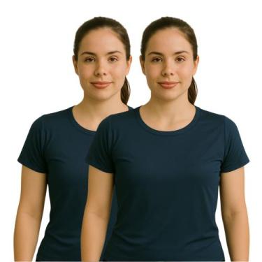 Imagem de Kit 2 Camisetas Feminina Poliéster Seca Rápido Não Amassa - ALLMATEC, 