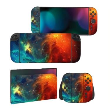 Imagem de PlayVital for Nintendo Switch 2 Skin Full Set (2-Pack) - Protective Vinyl Decal Stickers for Switch 2 Console, Joycons, Handle Grips & Dock | No Residue, Anti-Scratch - Orange Star Universe