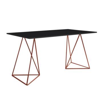 Imagem de Escrivinha Mesa Bela Vista Cobre E Tampo Preto - Cor: Preto