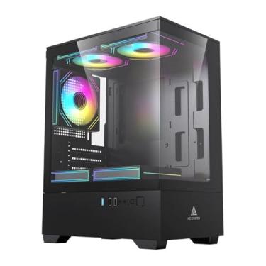 Imagem de Gabinete Gamer Acegeek Shadow | Mini-Tower | Lateral de Vidro | Preto | AG-SHADOW-BK