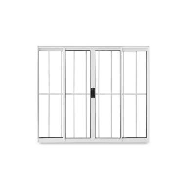 Imagem de Kit Com 2 Janelas De Correr Abertura Central Exclusiva 4 Folhas Grade Vidro Liso 100x120cm Branco