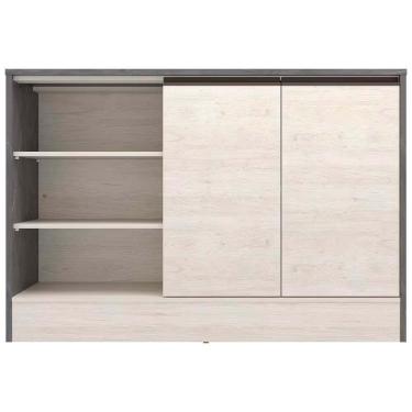 Imagem de Balcão Cristal Mdp 15mm Com 2 Portas E 3 Prateleiras Bartira Freixo