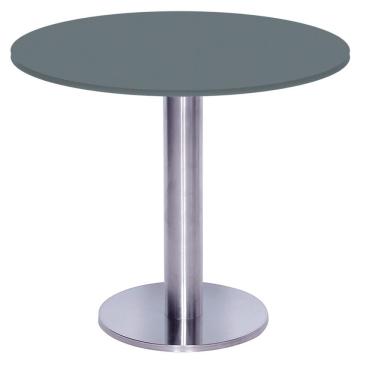 Imagem de Mesa Beta Big Inox 75 Cm (alt) Disco Redondo Tampo Mdp Redondo 70 Cm (larg) X 2,50 Cm (alt) Grafito