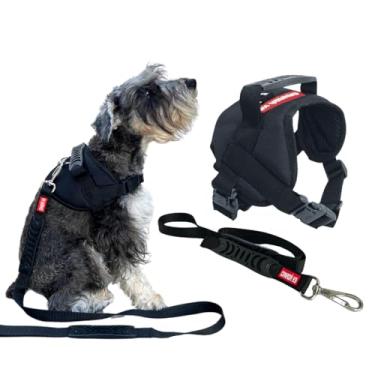 Imagem de Coleira Peitoral com Guia para Cachorro Pequeno - Colete P (preto)