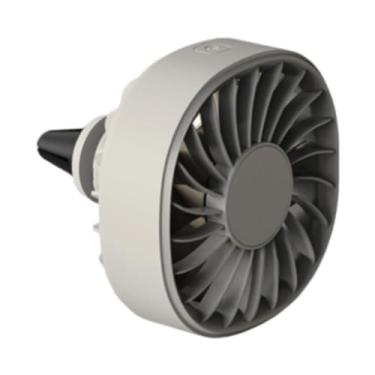 Imagem de IEUDNS Ventilador de carro para ventilação de 3 velocidades, clipe portátil multifuncional, pequeno dispositivo de resfriamento, circulador de ar elétrico, Cáqui