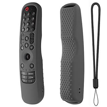 Imagem de Hi Color Capa de silicone para MR24GA/MR21GA/MR22GN/MR23GA, capa protetora compatível com LG Magic TV C2 C3 G3 OLED controle remoto Slicone com cordão (cinza escuro)