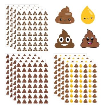 Imagem de Adesivos de cocô para treinamento de penico, 608 peças adesivos de cocô decorações de lembrancinha de festa diário professores scrapbooking suprimentos de festa infantil (cocô608)