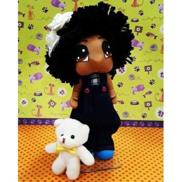 Imagem de Boneca Preta em Porcelana Fria - Os Grashis