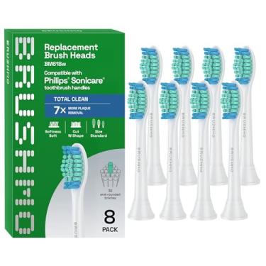 Imagem de Brushmo SimplyClean e ProResults compatível com cabeças de escova de dentes de substituição Philips Sonicare HX6013 HX6015 Limpeza excepcional para melhor saúde das gengivas e remove mais placa,