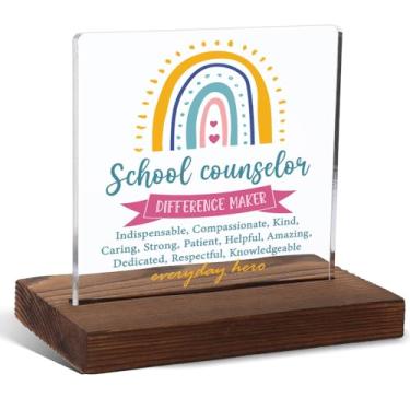 Imagem de Presente de agradecimento ao conselheiro escolar, presente inspirador de diferença para conselheiro escolar, presentes de agradecimento para conselheiros escolares, placa acrílica de 10 x 10 cm, HSJ83