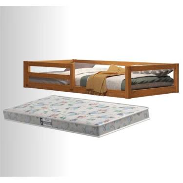 Imagem de Cama Infantil Encanto Madeira Maciça com Grades de Proteção Design Mon